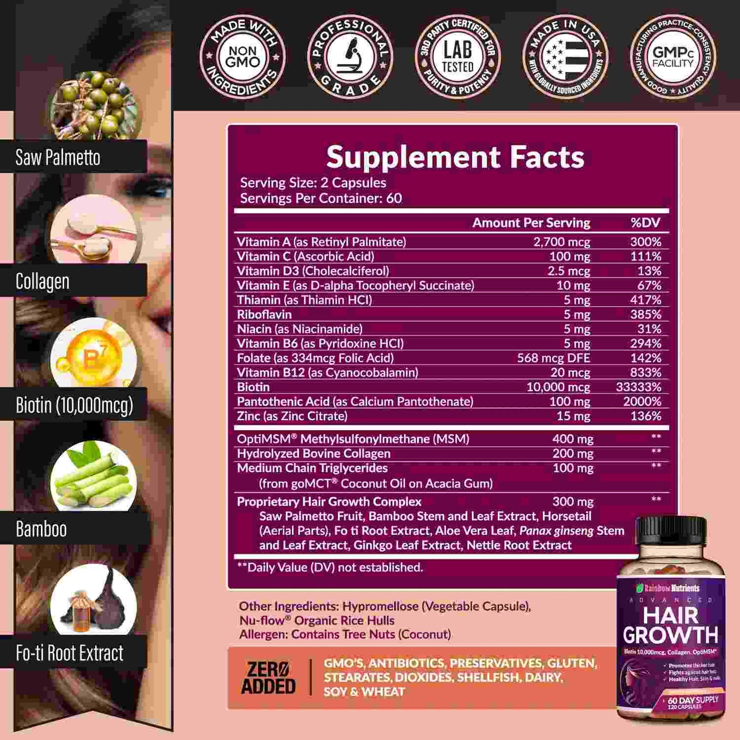 Hair Growth Supplement for Thicker, Fuller Hair