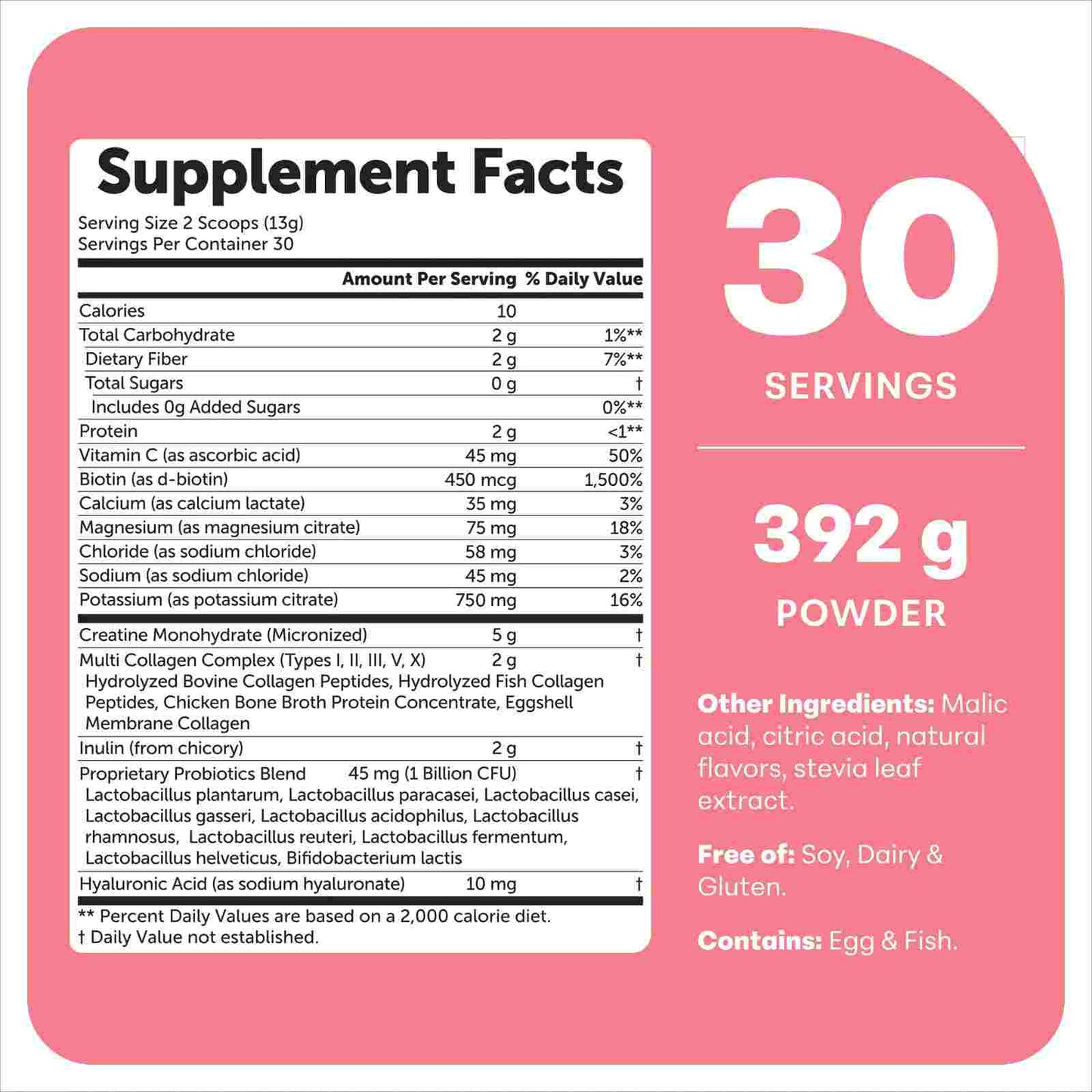 Creatine Monohydrate Powder with Electrolytes & Probiotics