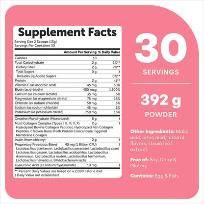 Creatine Monohydrate Powder with Electrolytes & Probiotics