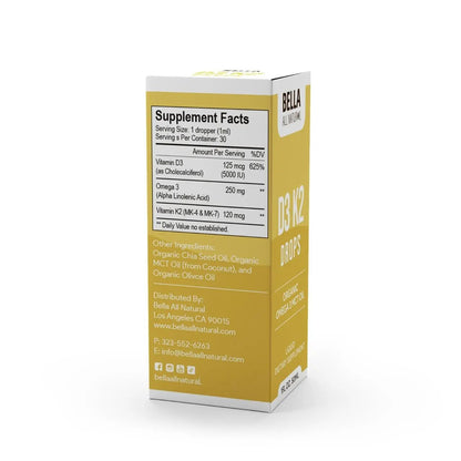Organic Vitamin D3 K2 Liquid Drops with Omega-3 & MCT Oil