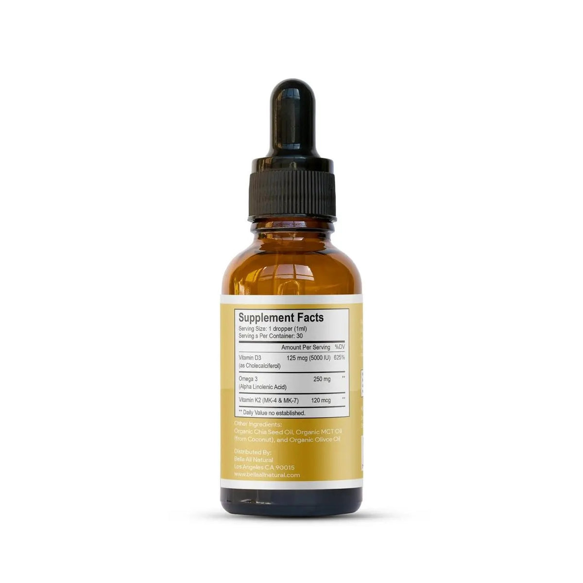 Organic Vitamin D3 K2 Liquid Drops with Omega-3 & MCT Oil