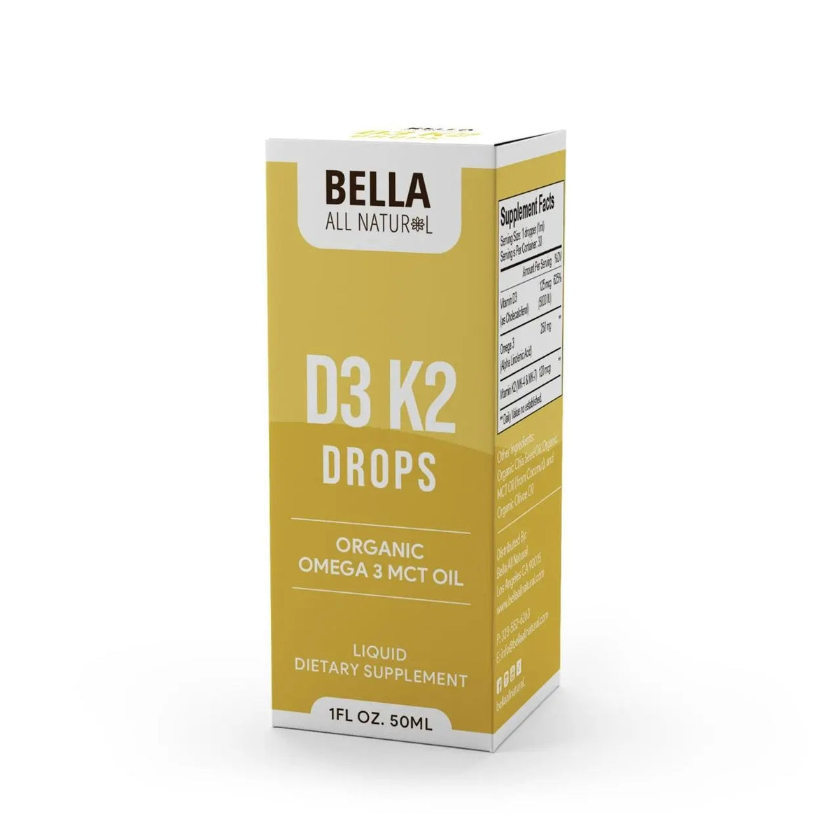 Organic Vitamin D3 K2 Liquid Drops with Omega-3 & MCT Oil