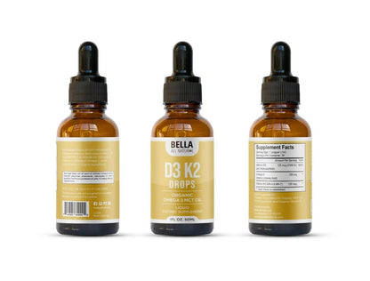Organic Vitamin D3 K2 Liquid Drops with Omega-3 & MCT Oil