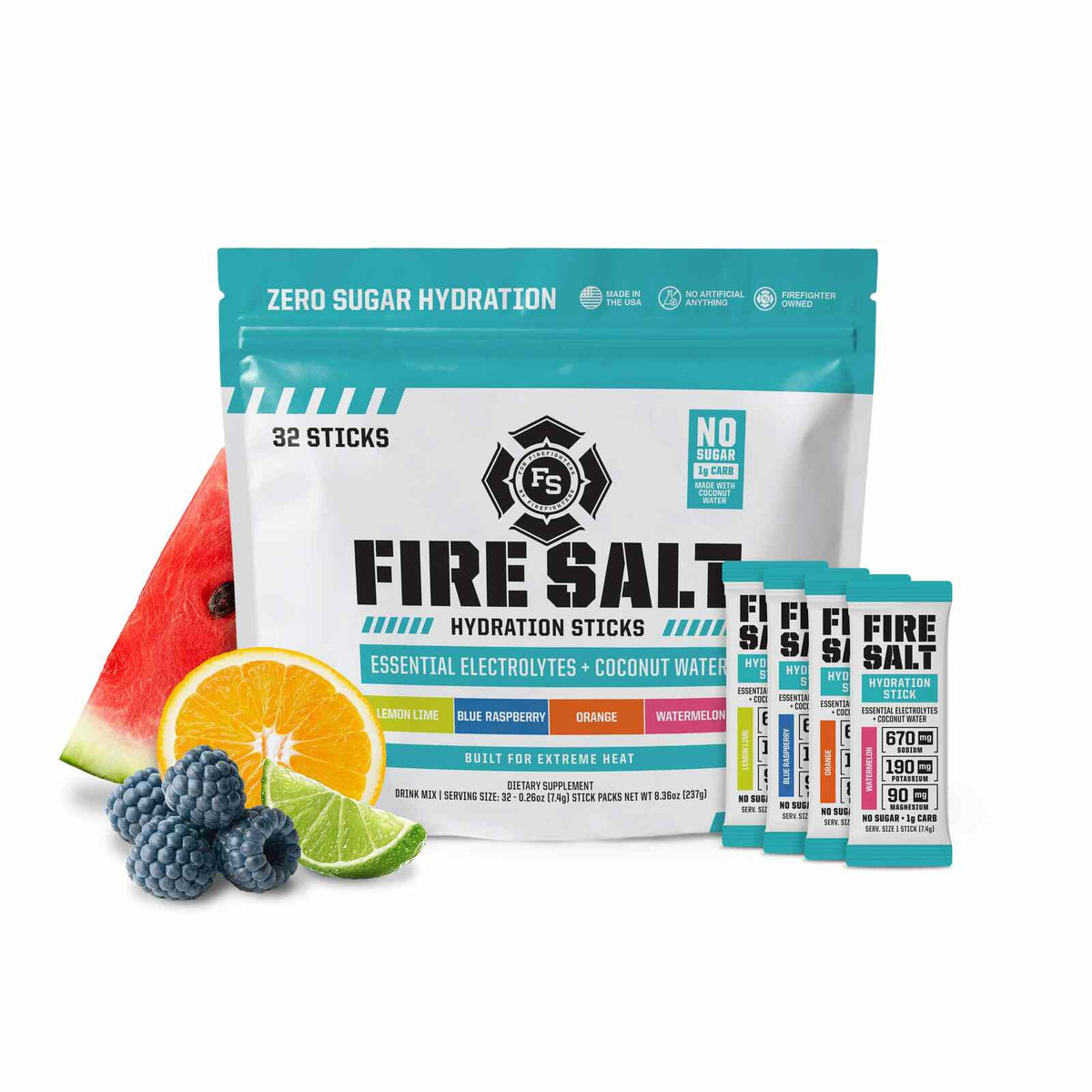 Fire Salt Zero Sugar Electrolyte Powder Packets