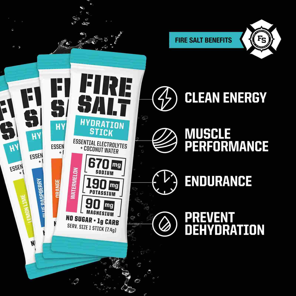 Fire Salt Zero Sugar Electrolyte Powder Packets
