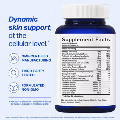 Clear Skin & Acne Support Capsules with Probiotics, DIM & Zinc