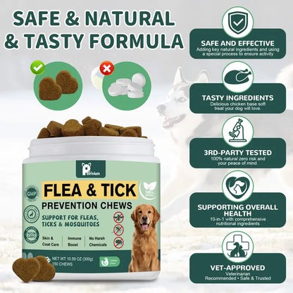 150ct-Petrivium Dog Flea & Tick Support Soft Chews