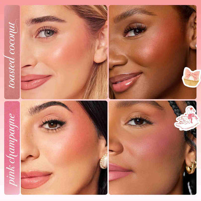 2-in-1 Radiant Cream & Powder Blush Duo with Dual-Ended Brush