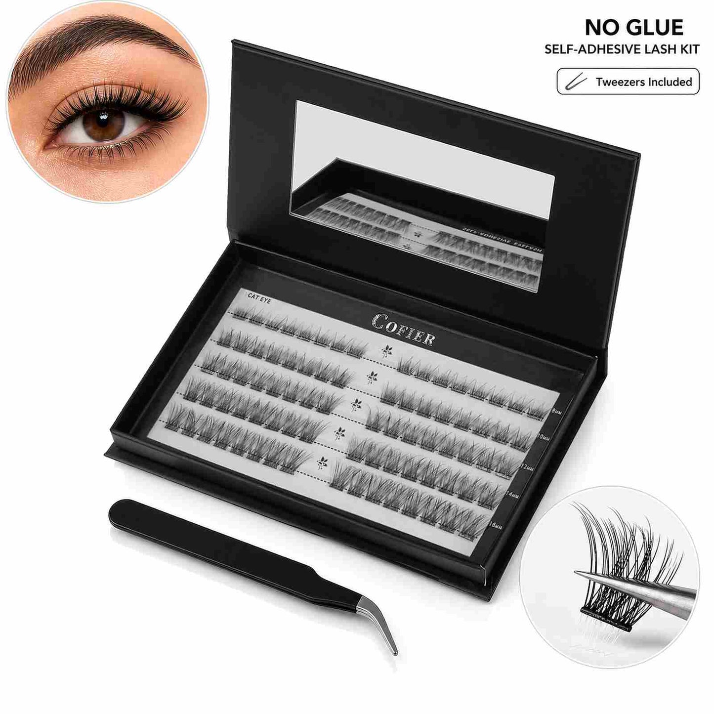 Jelly-Coated Self-Adhesive Lash Kit (with Tweezers)