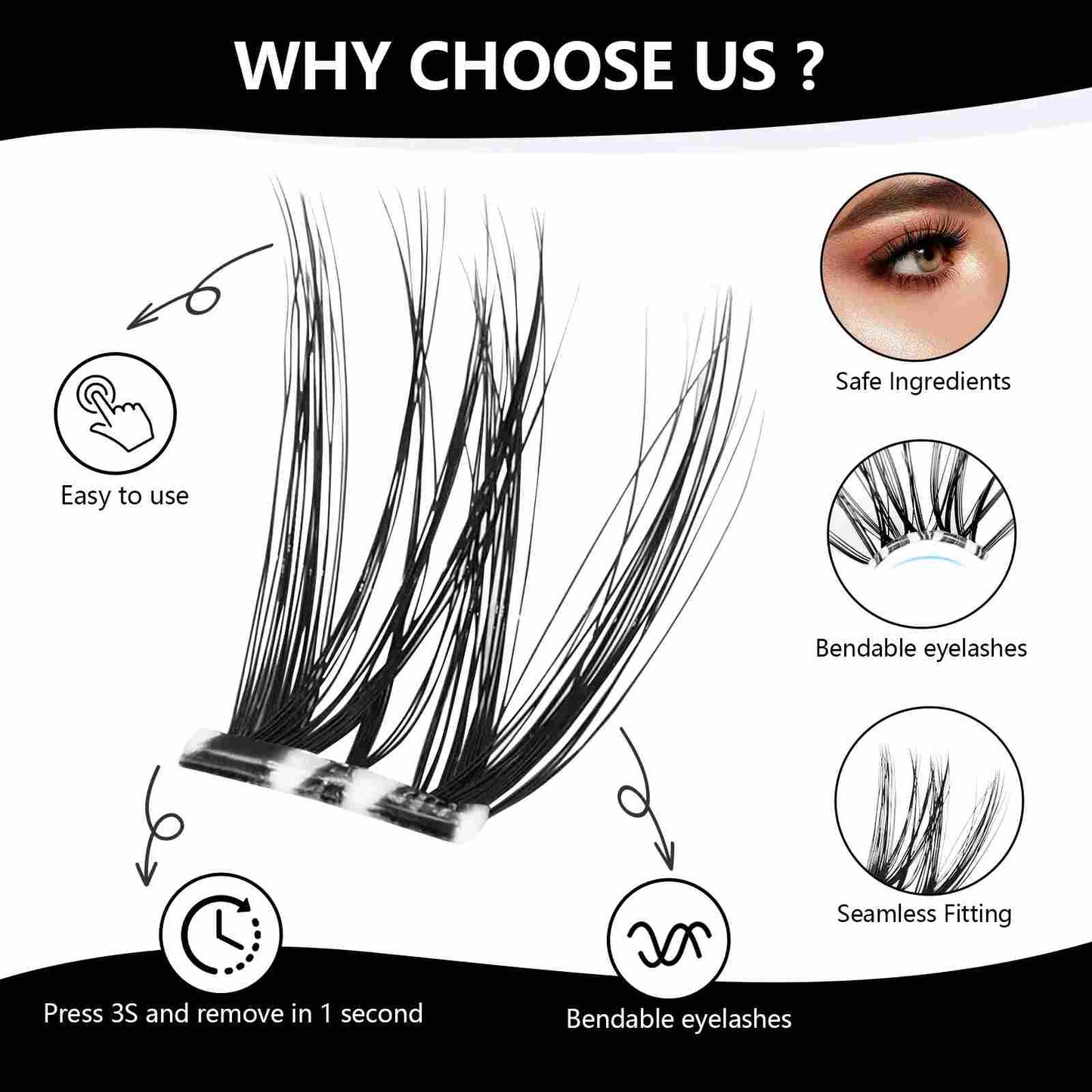 Jelly-Coated Self-Adhesive Lash Kit (with Tweezers)