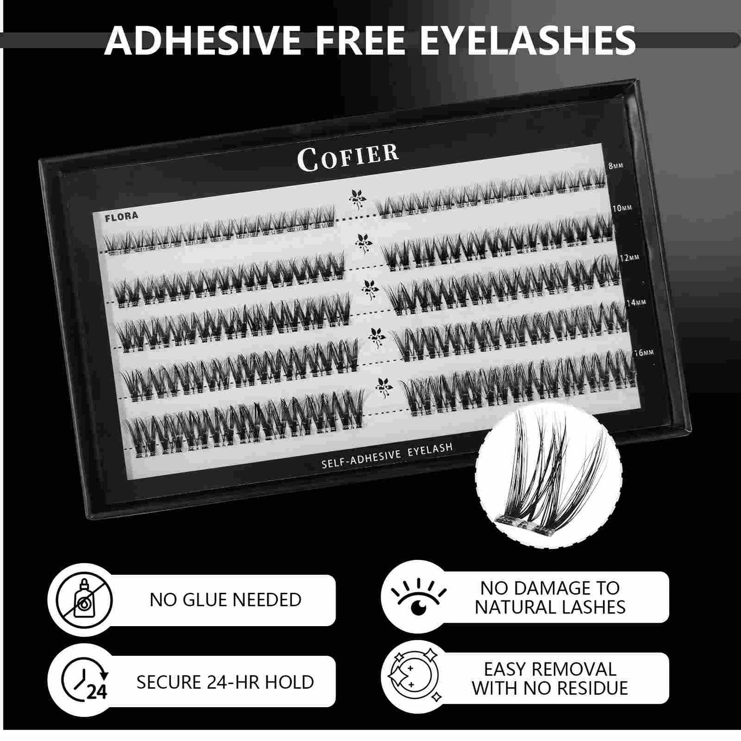 Jelly-Coated Self-Adhesive Lash Kit (with Tweezers)