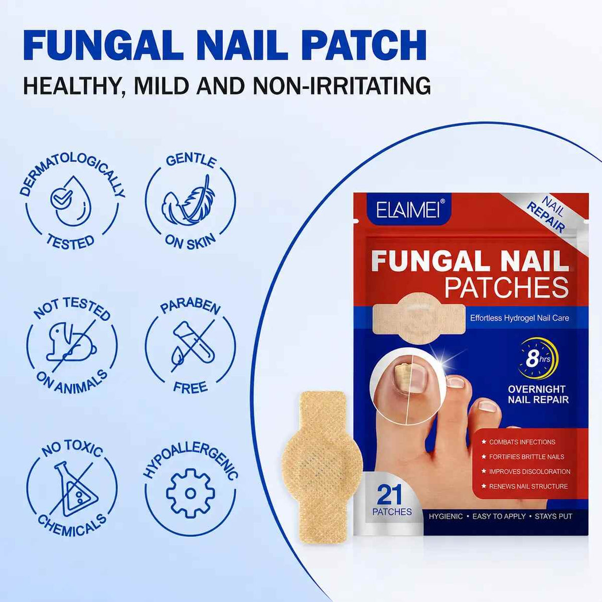 [BUY 1 GET 1 FREE] Overnight Strength Nail Health Care Patches – Extra Strength Toenail Repair Solution