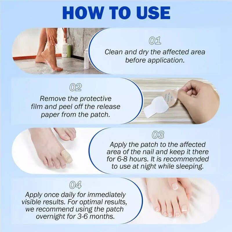 [BUY 1 GET 1 FREE] Overnight Strength Nail Health Care Patches – Extra Strength Toenail Repair Solution