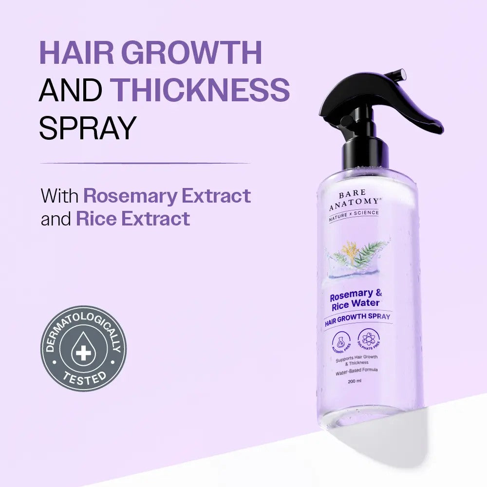 [BUY 1 GET 1 FREE] Natural Rosemary & Rice Water Hair Growth Density Spray