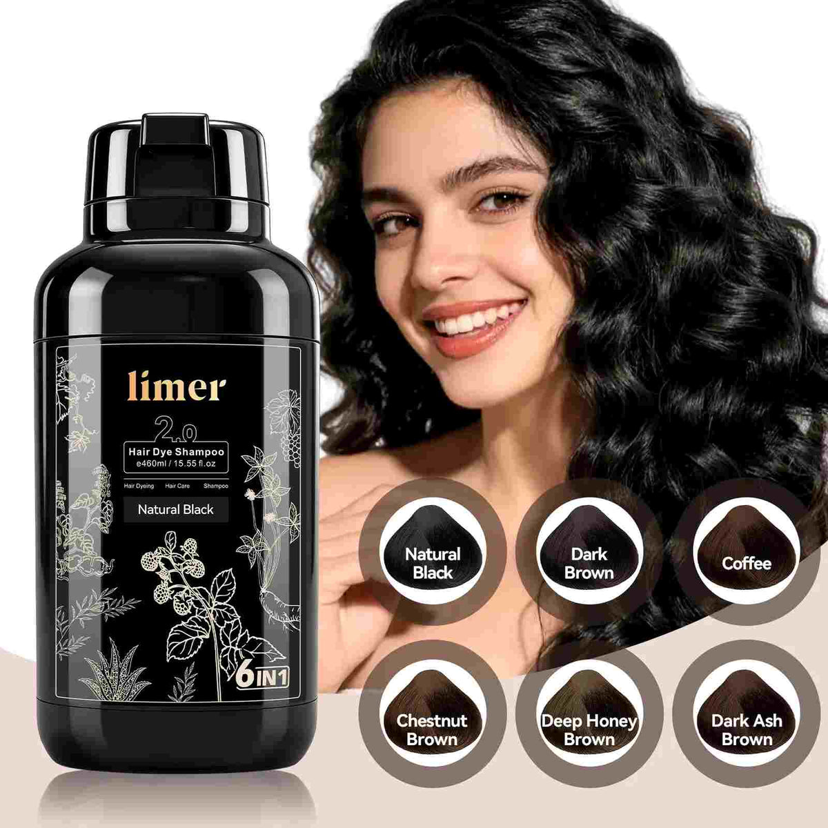 Cover Gray Hair Instantly with Herbal Hair Dye Shampoo