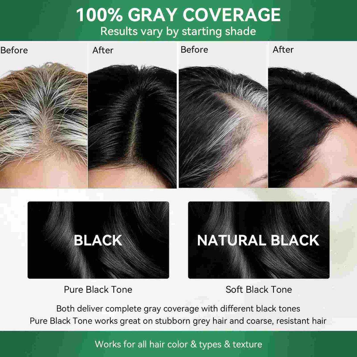 Cover Gray Hair Instantly with Herbal Hair Dye Shampoo
