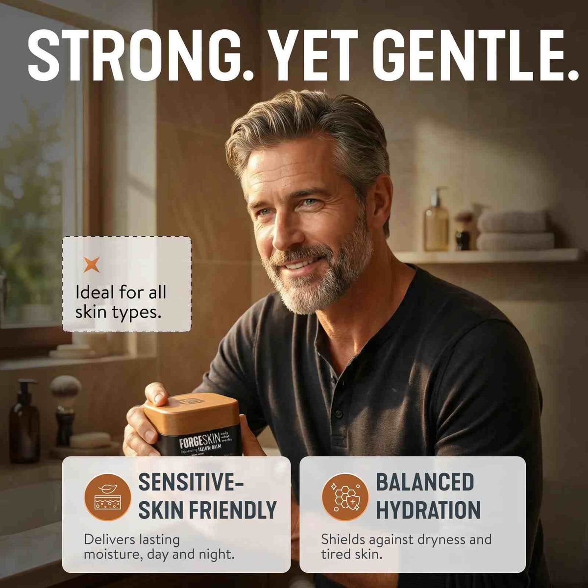 Natural Anti-Aging Beef Tallow & Honey Men's Face Balm