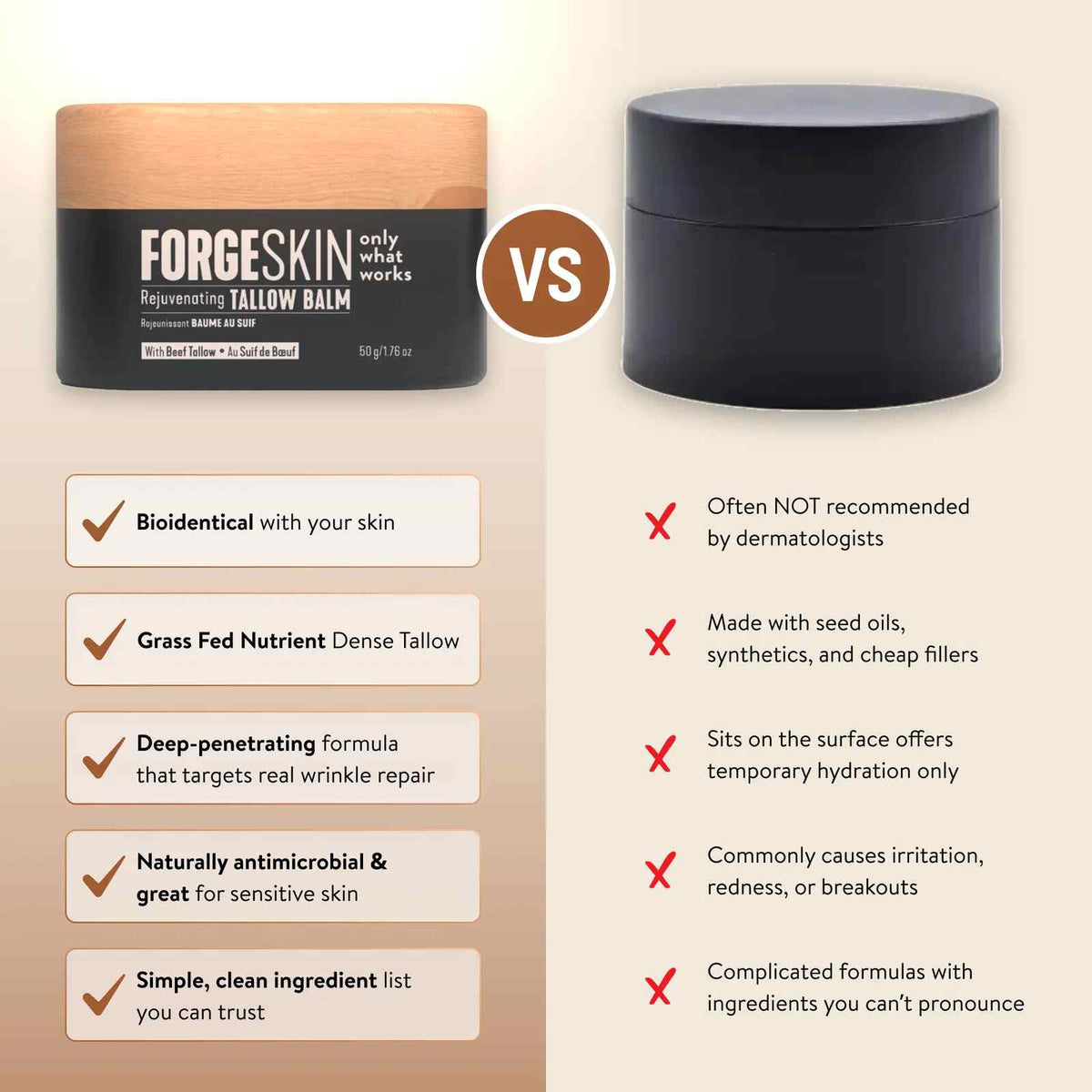 Natural Anti-Aging Beef Tallow & Honey Men's Face Balm