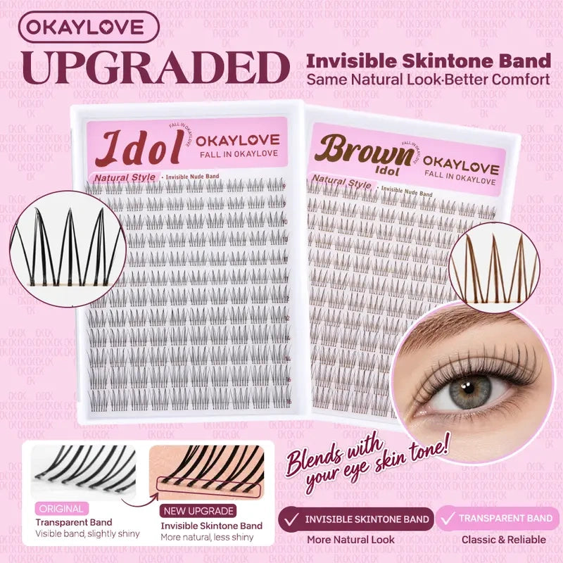 Idol Black| Brown Idol Lash Clusters Kit | D Curl Lash Extension Kit