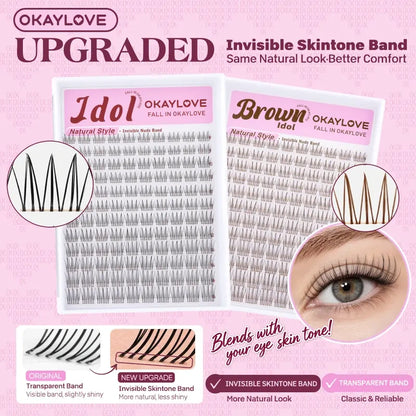 Idol Black| Brown Idol Lash Clusters Kit | D Curl Lash Extension Kit