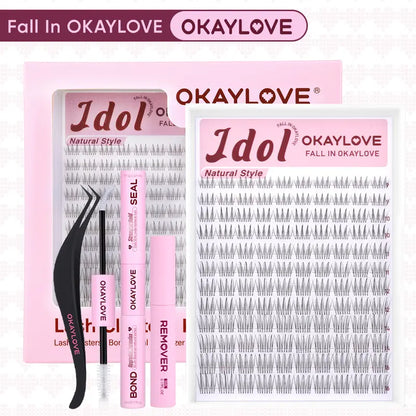 Idol Black| Brown Idol Lash Clusters Kit | D Curl Lash Extension Kit