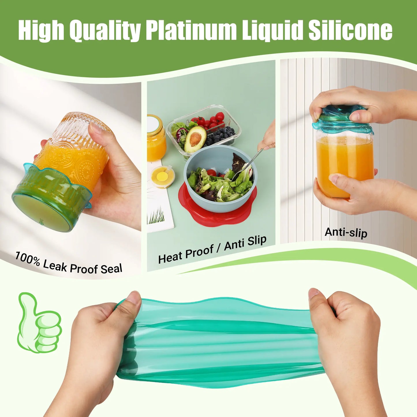 Space-Saving Collapsible Silicone Food Containers