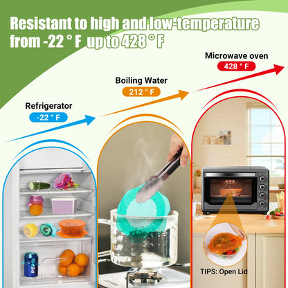 Space-Saving Collapsible Silicone Food Containers