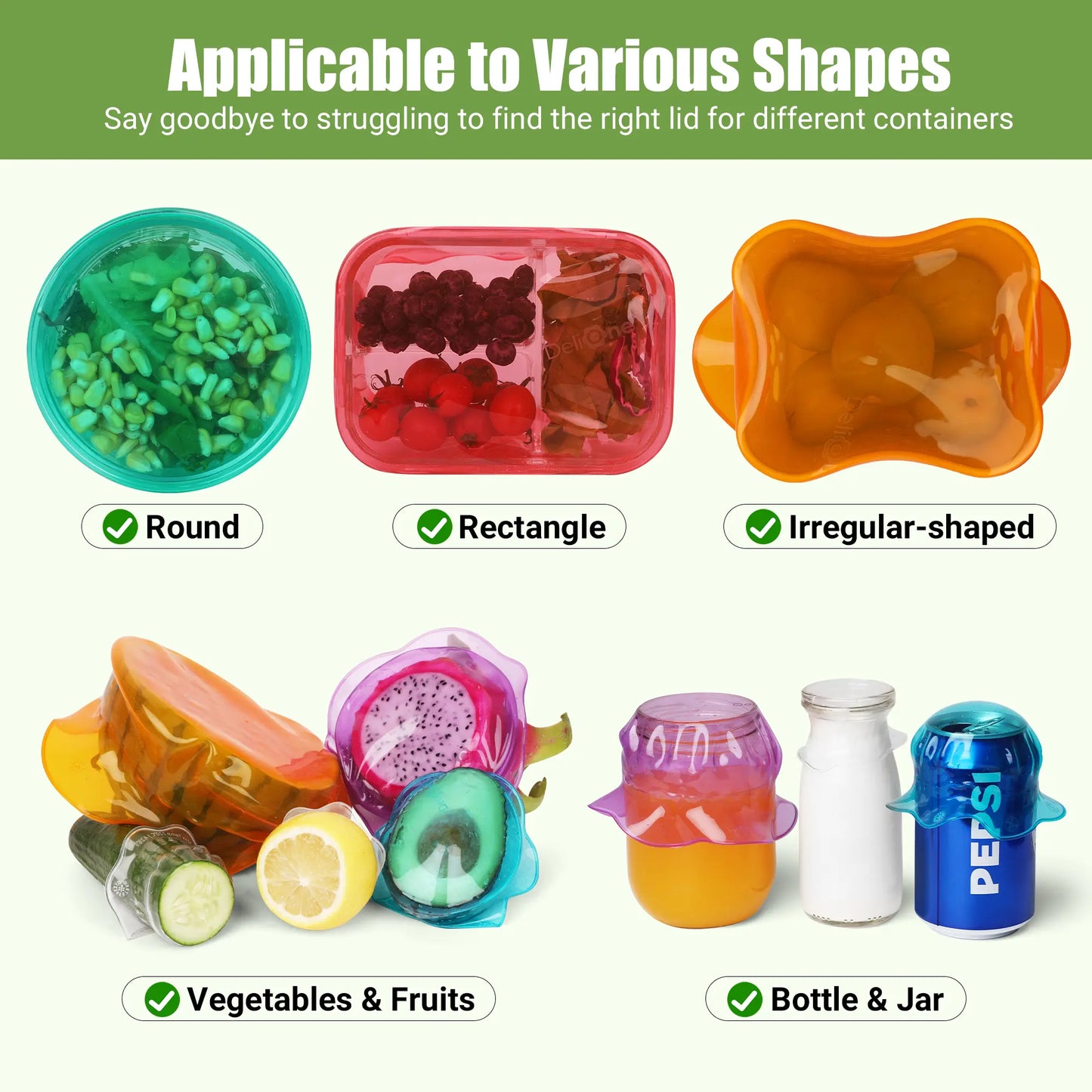 Space-Saving Collapsible Silicone Food Containers