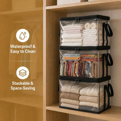 Heavy-Duty Multipurpose Plastic Storage Crates with Handles – Stackable & Collapsible Utility Bins