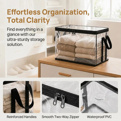 Heavy-Duty Multipurpose Plastic Storage Crates with Handles – Stackable & Collapsible Utility Bins