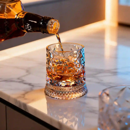 360° Spinning Crystal Whiskey Glass — Elevate Your Tasting Experience