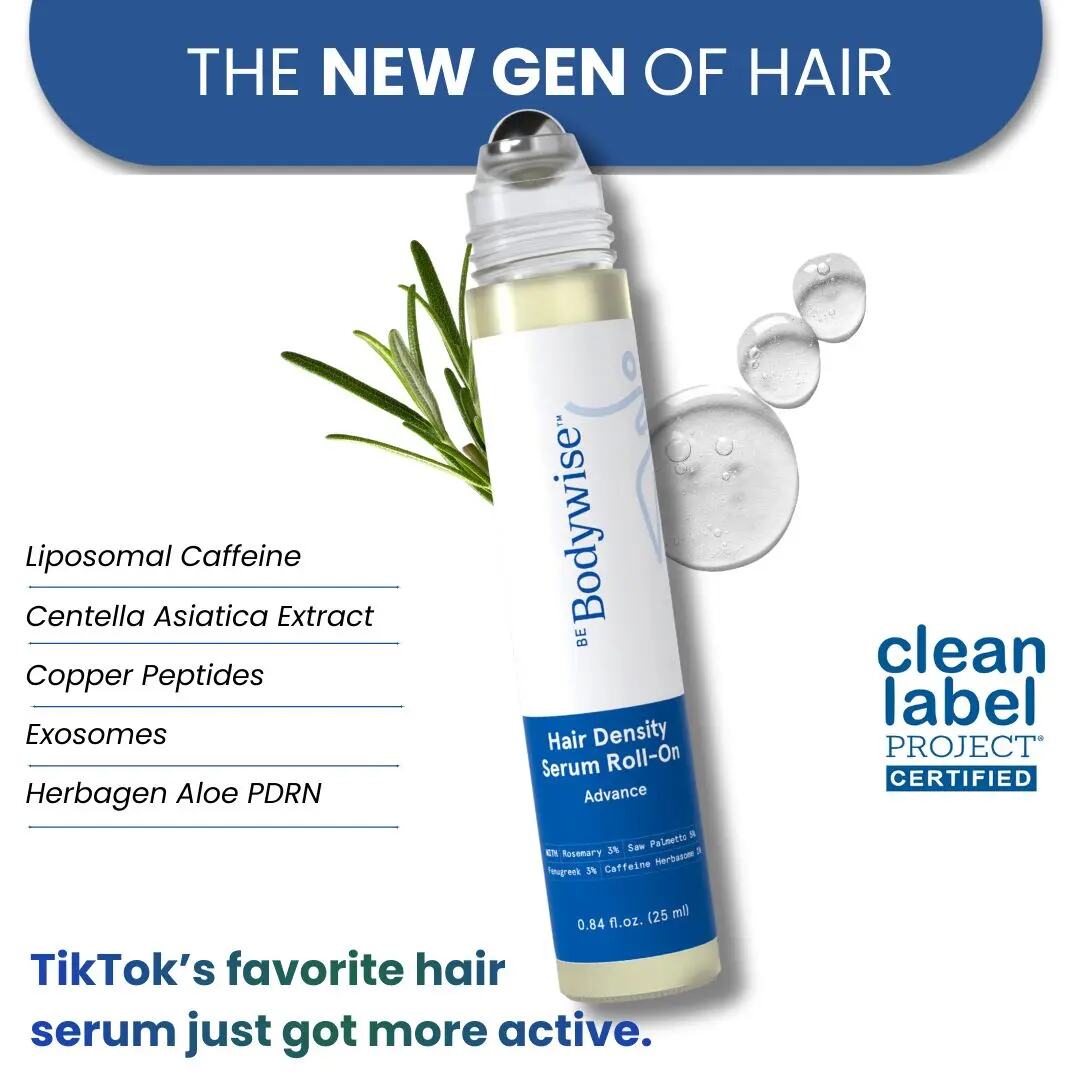 Thicker, Denser Hair: 5% Saw Palmetto & Rosemary Roll-On Scalp Serum