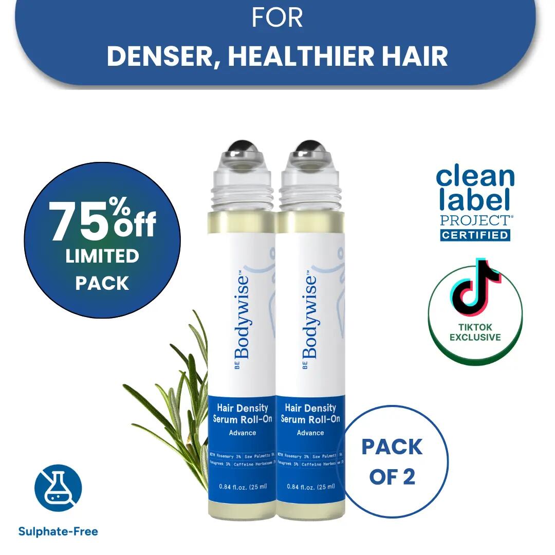 Thicker, Denser Hair: 5% Saw Palmetto & Rosemary Roll-On Scalp Serum