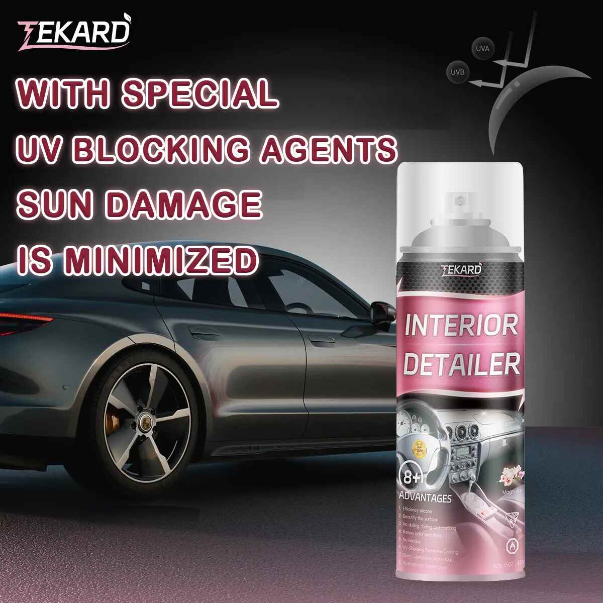 All-in-One Interior Car Cleaner & Trim Restorer: Revive Faded Surfaces Instantly