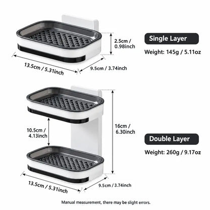Double-Layer Wall-Mounted Soap Holders, Buy One Get One Set