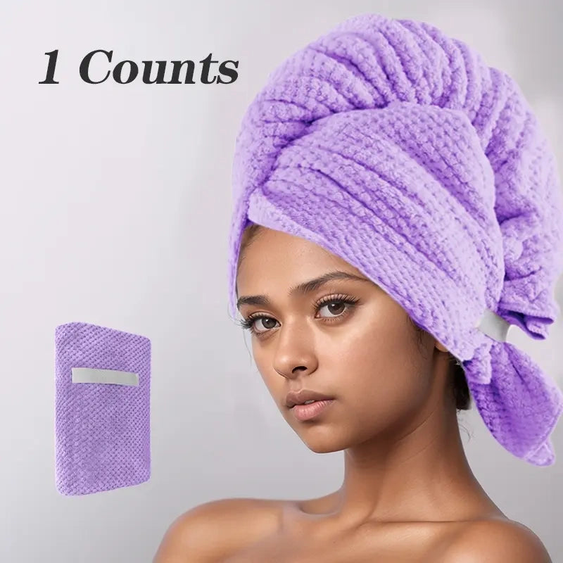 Coral Fleece Hair Drying Wrap Towel