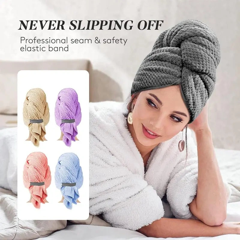 Coral Fleece Hair Drying Wrap Towel