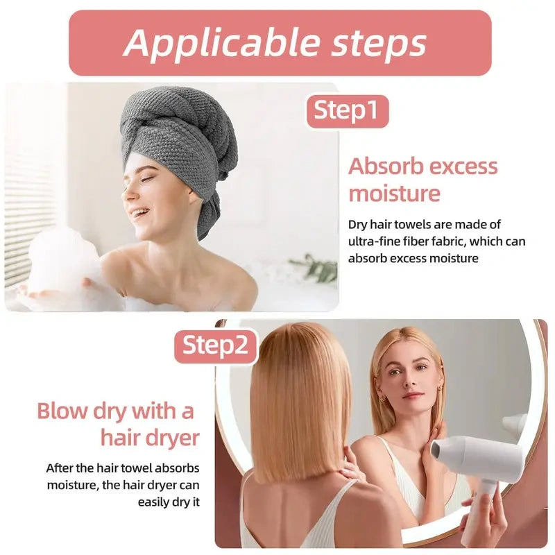 Coral Fleece Hair Drying Wrap Towel