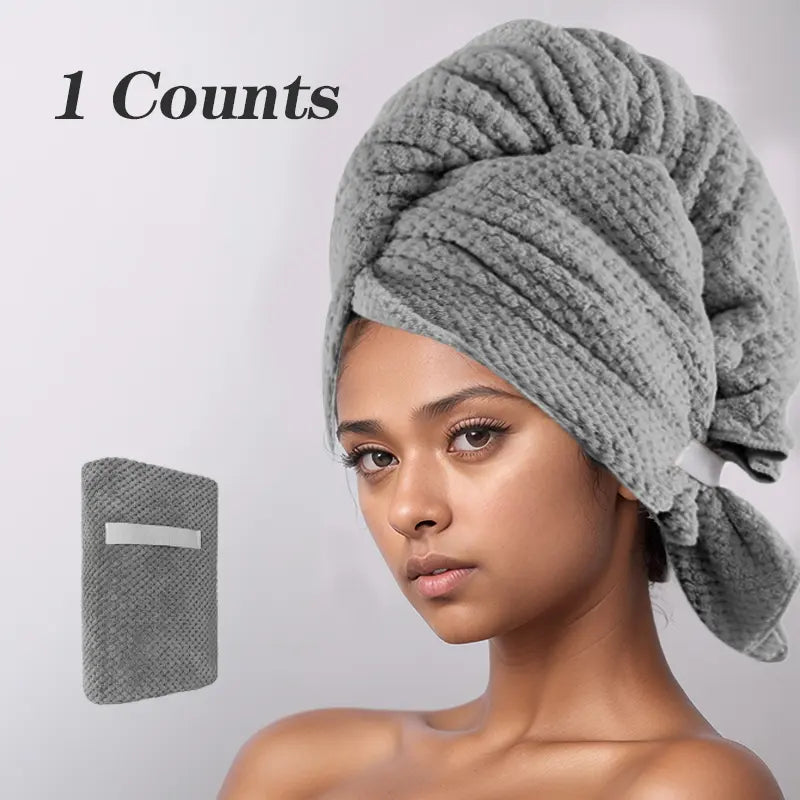 Coral Fleece Hair Drying Wrap Towel