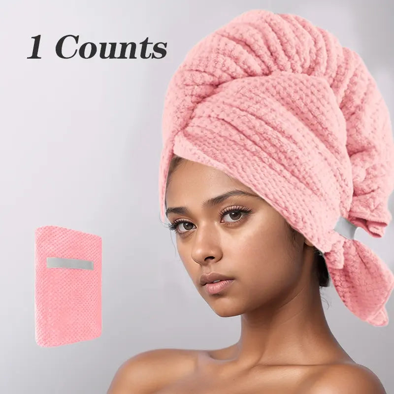 Coral Fleece Hair Drying Wrap Towel