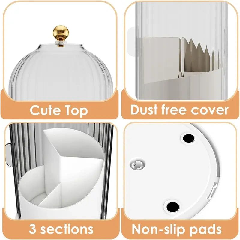 Covered Freestanding Toothbrush Holders, White Two-Pack
