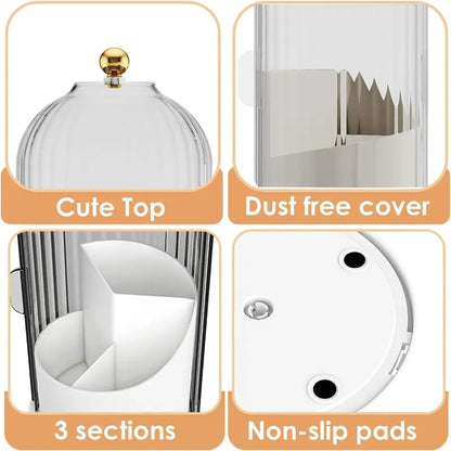 Covered Freestanding Toothbrush Holders, White Two-Pack