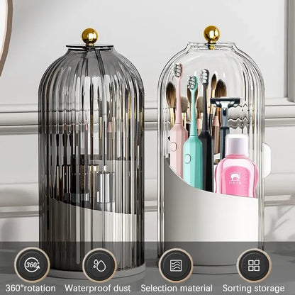 Covered Freestanding Toothbrush Holders, White Two-Pack