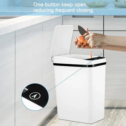 Slim Motion-Sensor Bathroom Trash Can