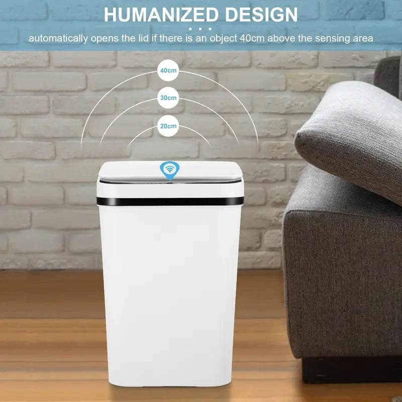 Slim Motion-Sensor Bathroom Trash Can