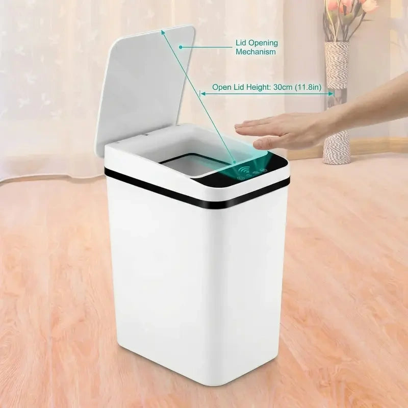Slim Motion-Sensor Bathroom Trash Can