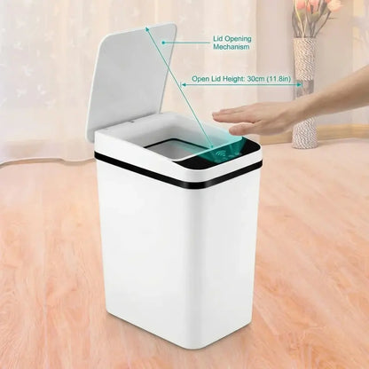 Slim Motion-Sensor Bathroom Trash Can