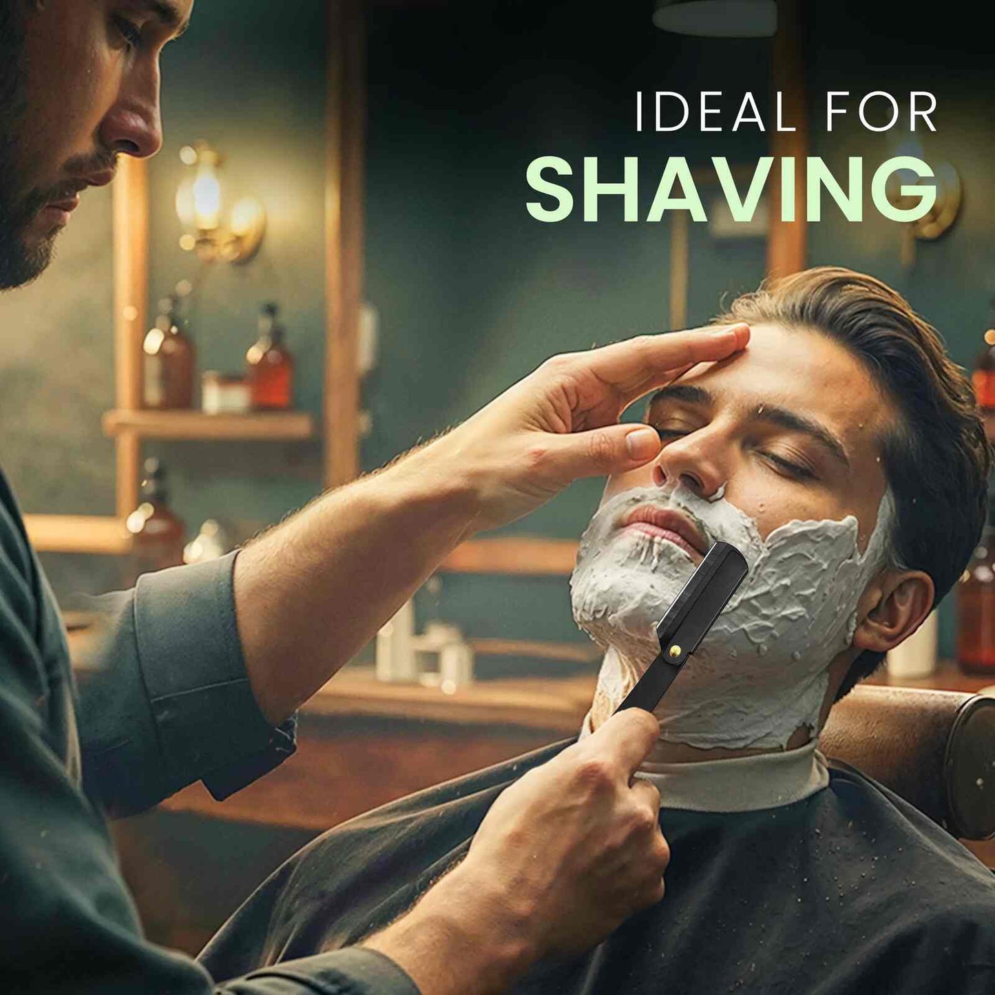 Professional Barber Straight Razor Shaving Kit with 100 Safety Blades