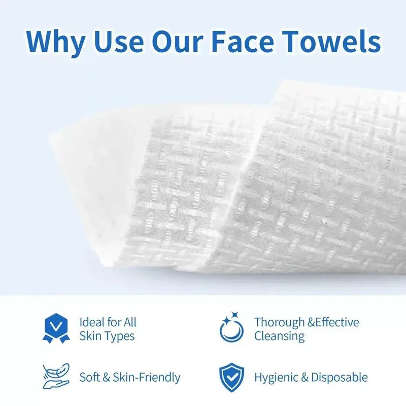 Disposable Face Towels, 50-Count Box