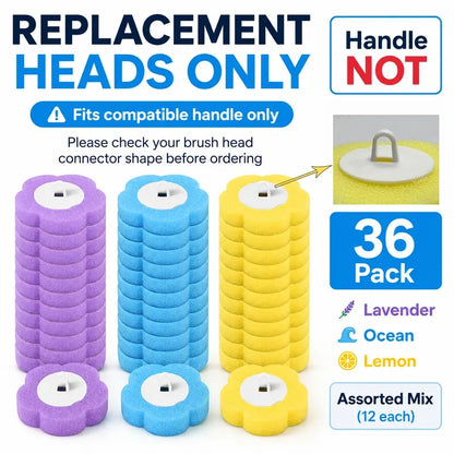 36-Piece Assorted Disposable Toilet Brush Refill Pack